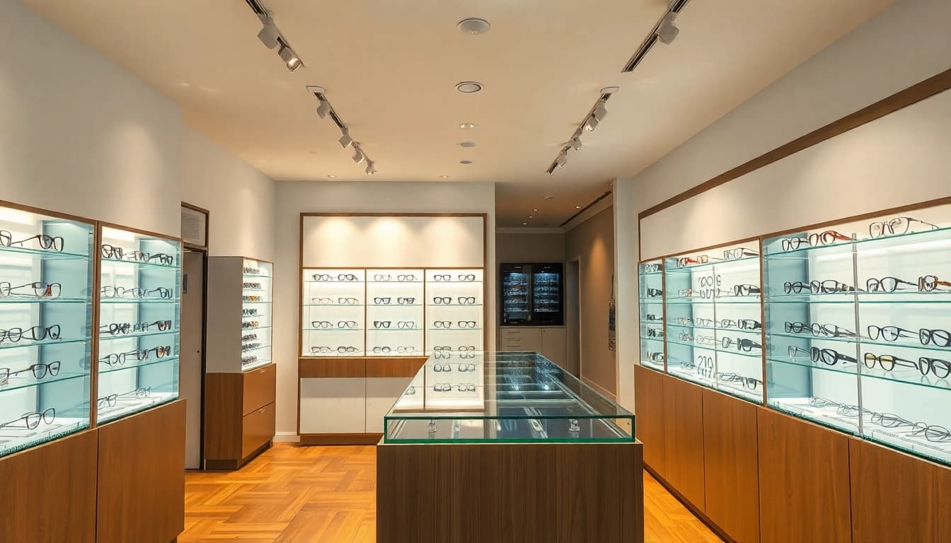Optiker Nürnberg: Kunden beraten sich über Brillen im stilvollen Optikgeschäft von Drießlein.