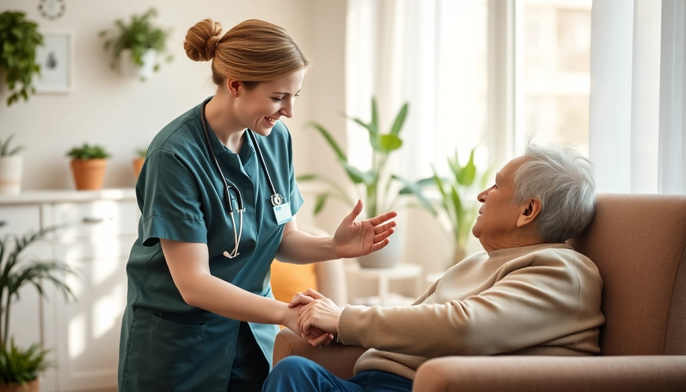 Engaging pflegefachkraft hameln providing compassionate care to a senior patient in a warm setting.