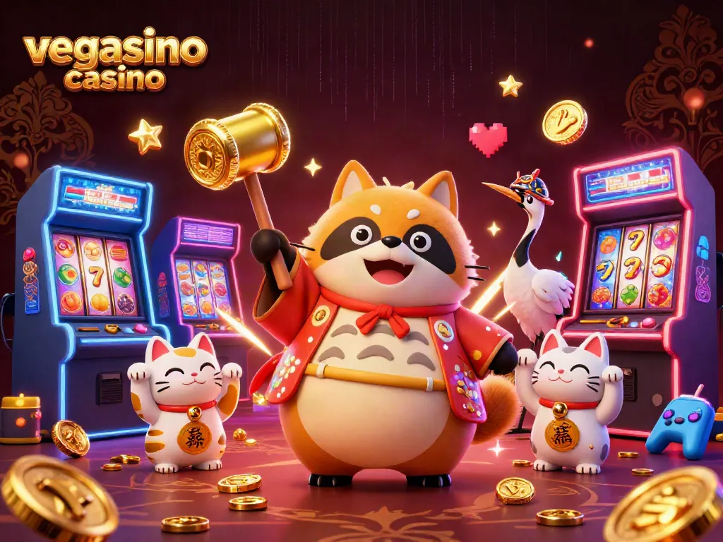 Experience vibrant gameplay at vegasino casino with lucky tanuki, samurai crane, and colorful fortune cats.