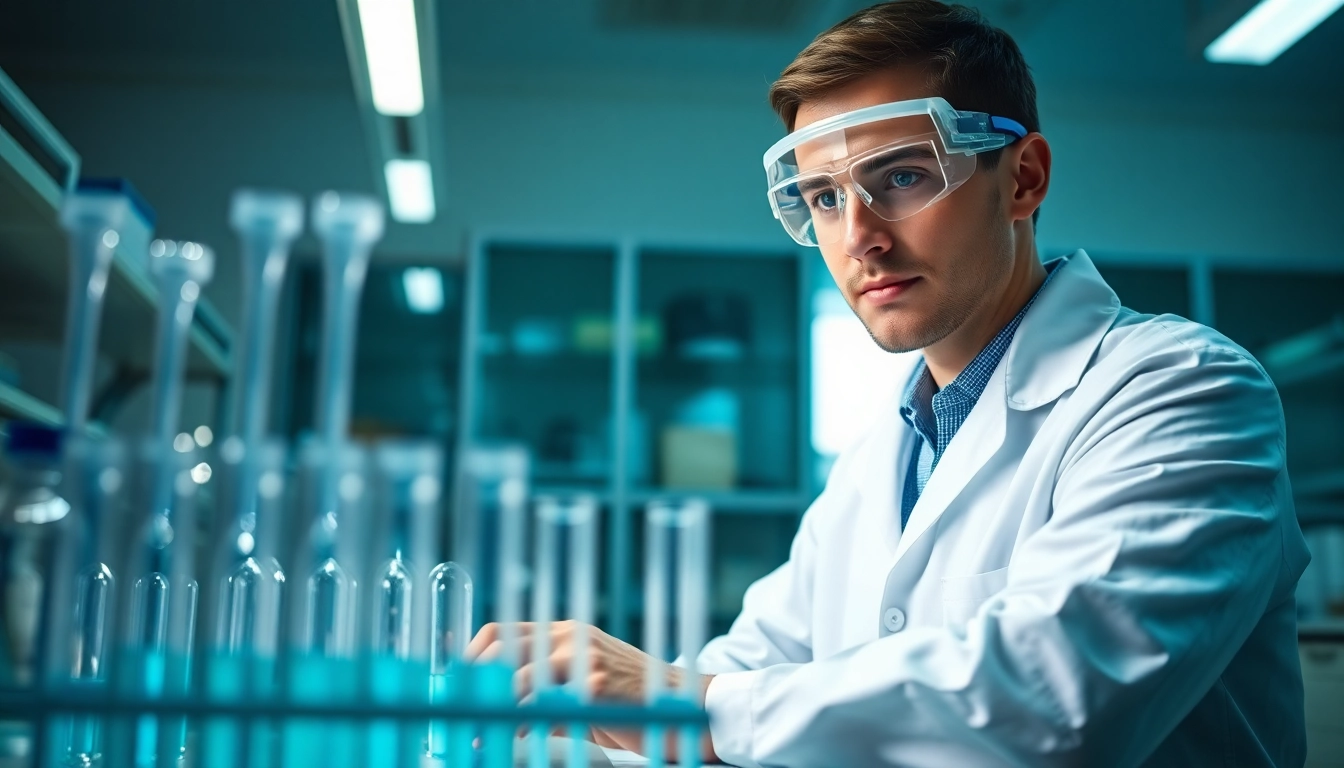 Analyse der lipase Aktivität in einem modernen Labor mit einem Wissenschaftler.