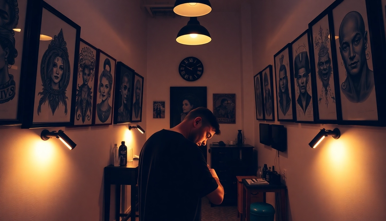 Professioneller Tätowierer im Tattoo Studio München, der ein einzigartiges Tattoo erstellt.