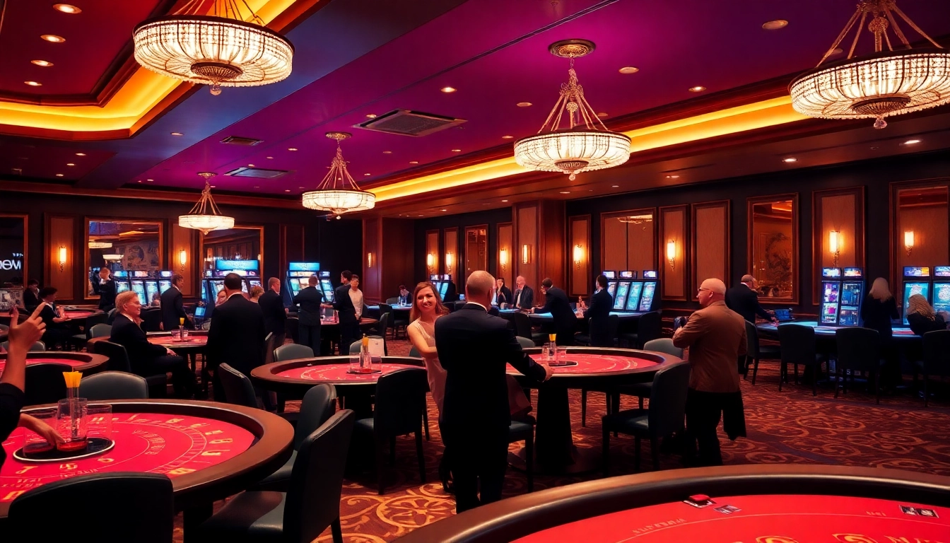 Begeisterte Spieler erleben aufregende Casino Bonus Aktionen in elegantem Ambiente.
