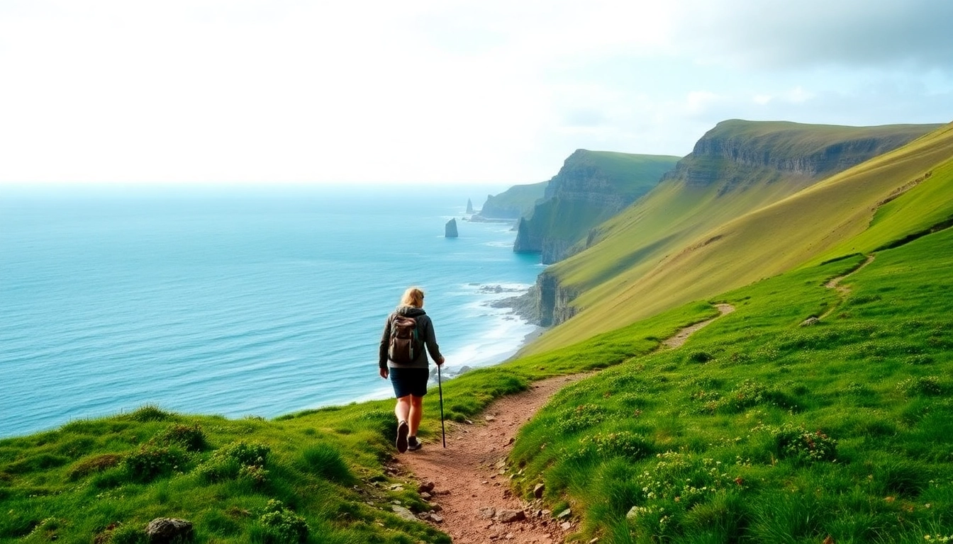 Erleben Sie den Dingle Way Irland mit einem Wanderer entlang der malerischen Küste.