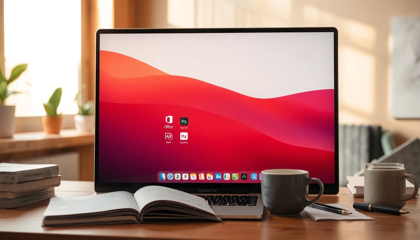 Gestalten Sie produktiv mit Office Mac ohne Abo auf einem modernen MacBook.