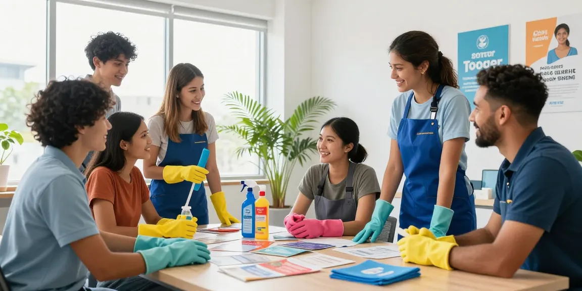 Skenda Reinigungen team discussing cleaning services for reinigung offerte.