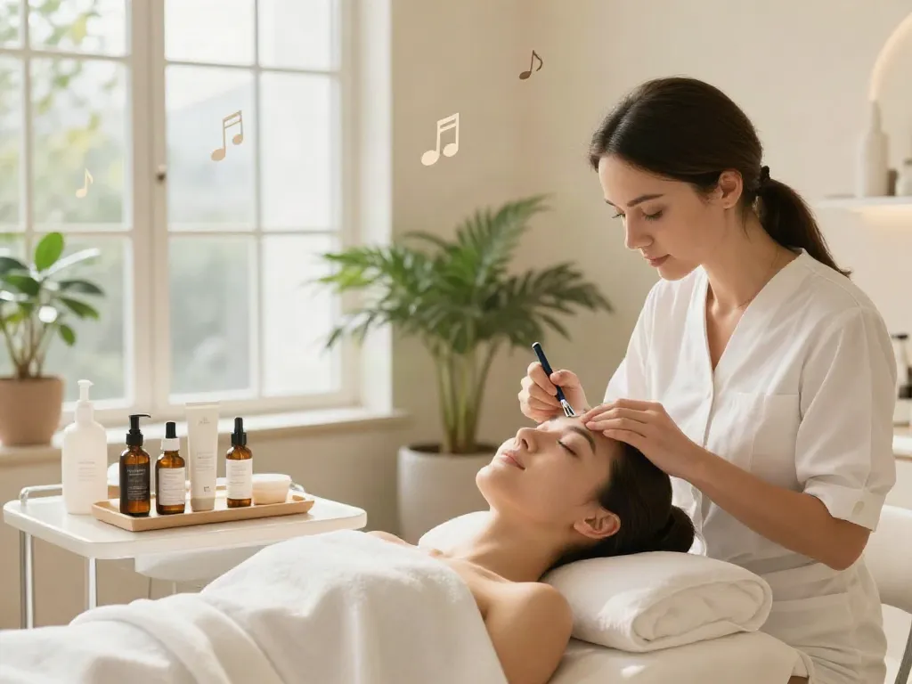 Augenringe wegbekommen durch professionelle Behandlung in einem eleganten Schönheitssalon.