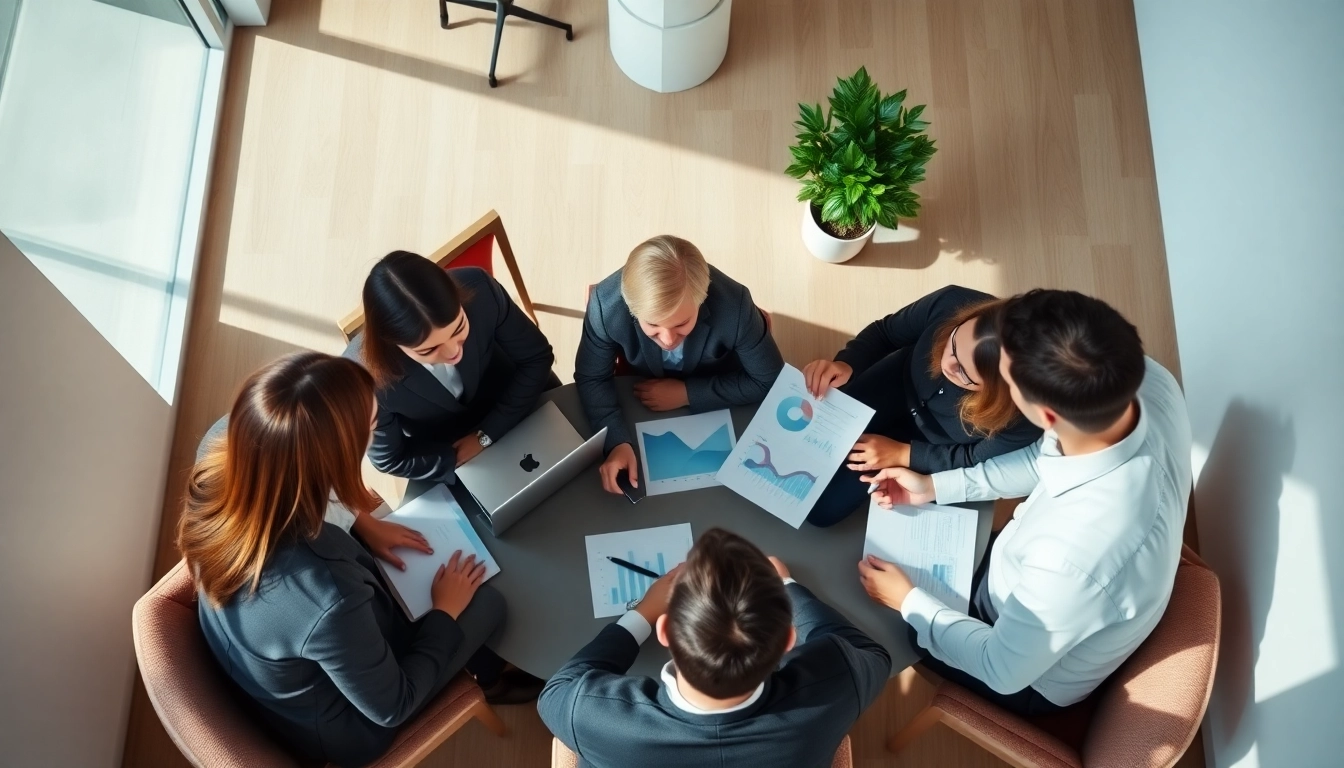 Professional meeting of Unternehmensberatung Firmen strategizing in a modern office environment.
