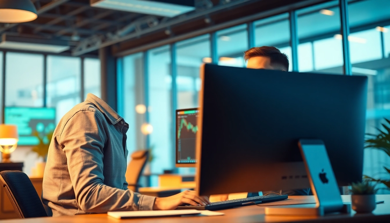 BrightFunded - Ein motivierter Trader arbeitet an seinem Computer und entwickelt Strategien zum erfolgreichen Handel.