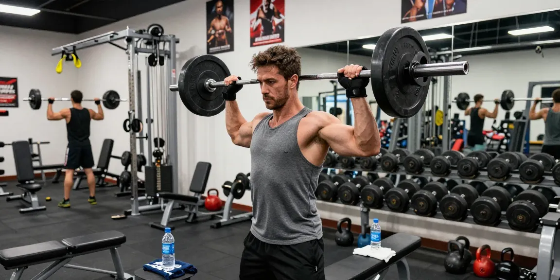 Anabolika Shop scene showcasing a dedicated bodybuilder lifting weights in a vibrant gym environment.