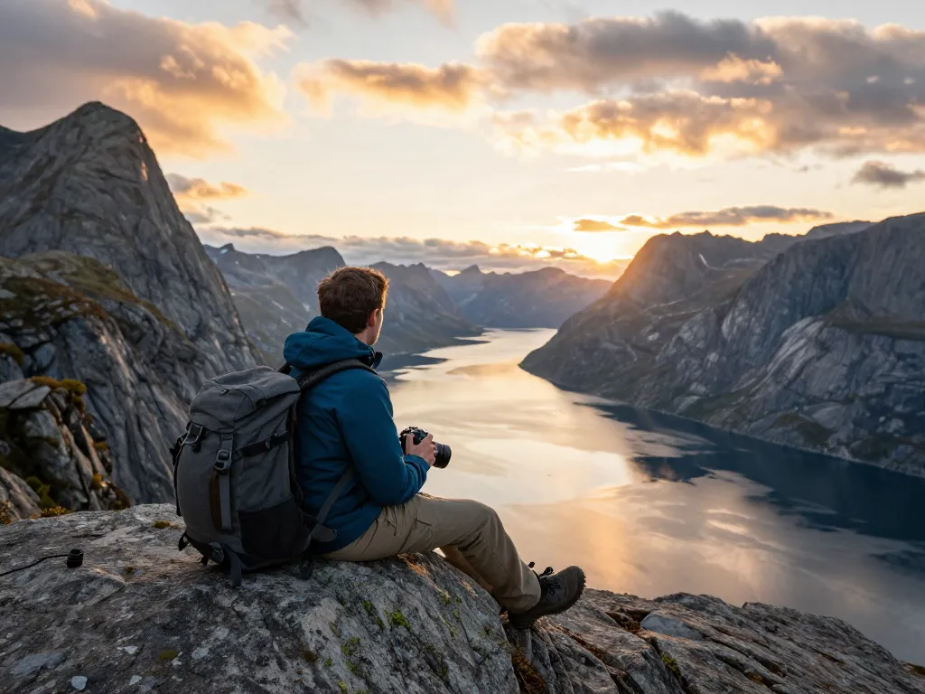Malersicher Blick von einem Fjord in Norwegen, der Skandinavien Reisetipps und Outdoor-Abenteuer hervorhebt.