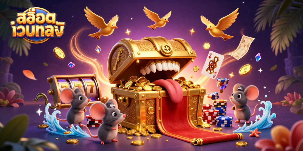 Win exciting rewards with สล็อตเว็บตรง as colorful casino elements create an engaging scene.