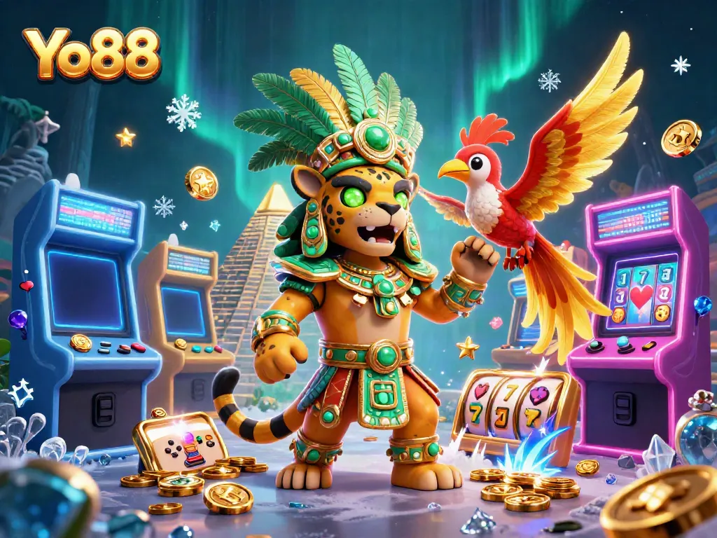Experience the excitement of Yo88 with vibrant casino elements and captivating characters.