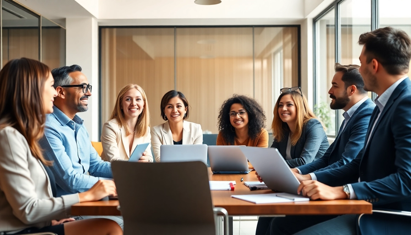 Consultants strategize for Unternehmensberatung Pflegedienst in a modern meeting room.
