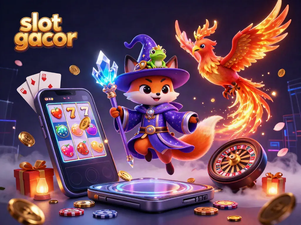 Win big today with slot gacor magic in a vibrant casino illustration.