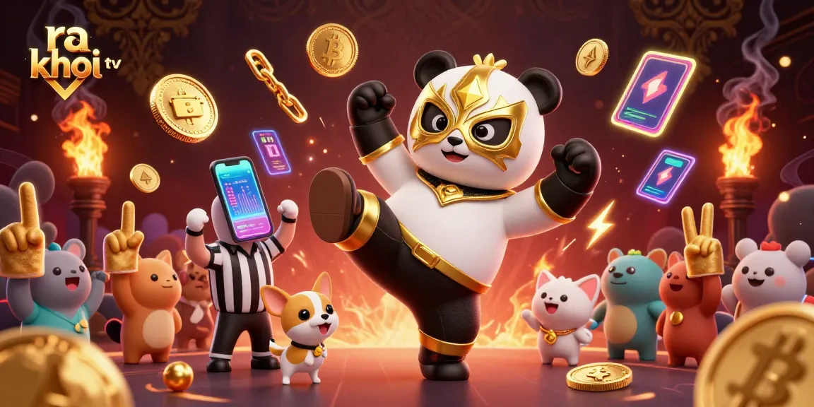 Experience thrilling live betting action on ra khơi tv with a vibrant illustration of a wrestling panda.