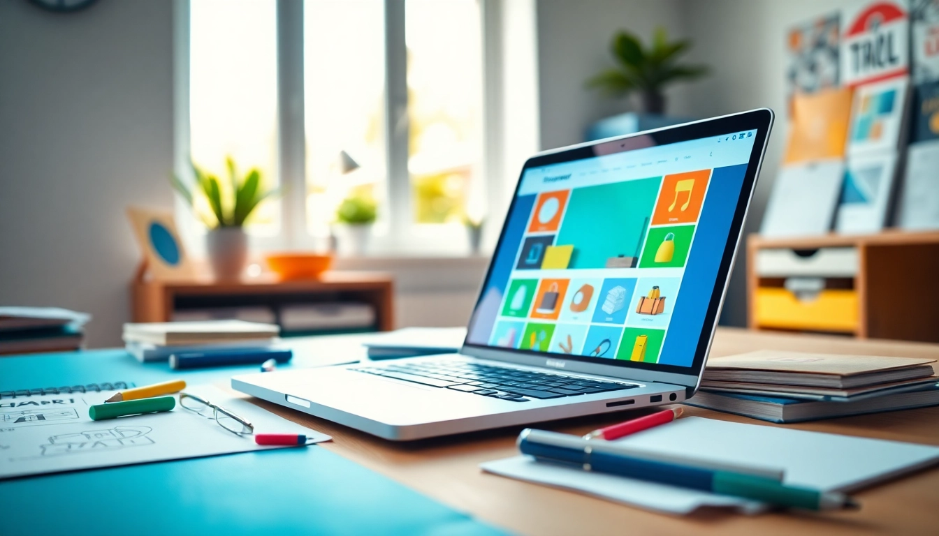 Shopware Inspiration: Kreative und moderne E-Commerce-Umgebung mit lebhaften Designs.