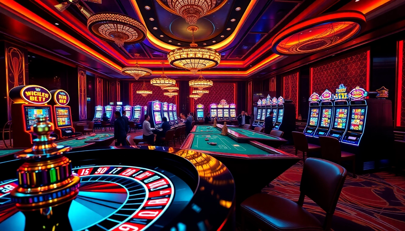 Engage with bong99's vibrant casino atmosphere featuring roulette, cards, and slot machines.