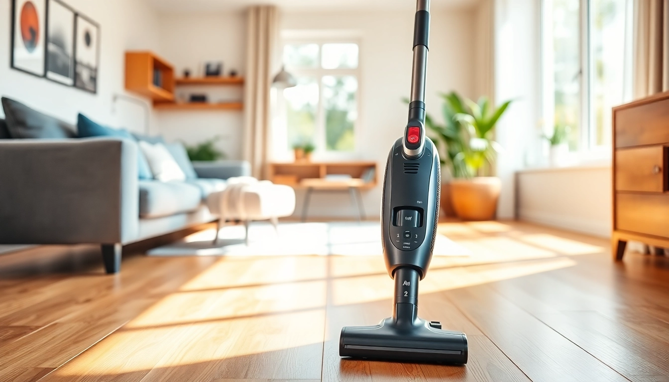 Manual cleaning with a powerful staubsauger showcasing its advanced suction features in a modern home.