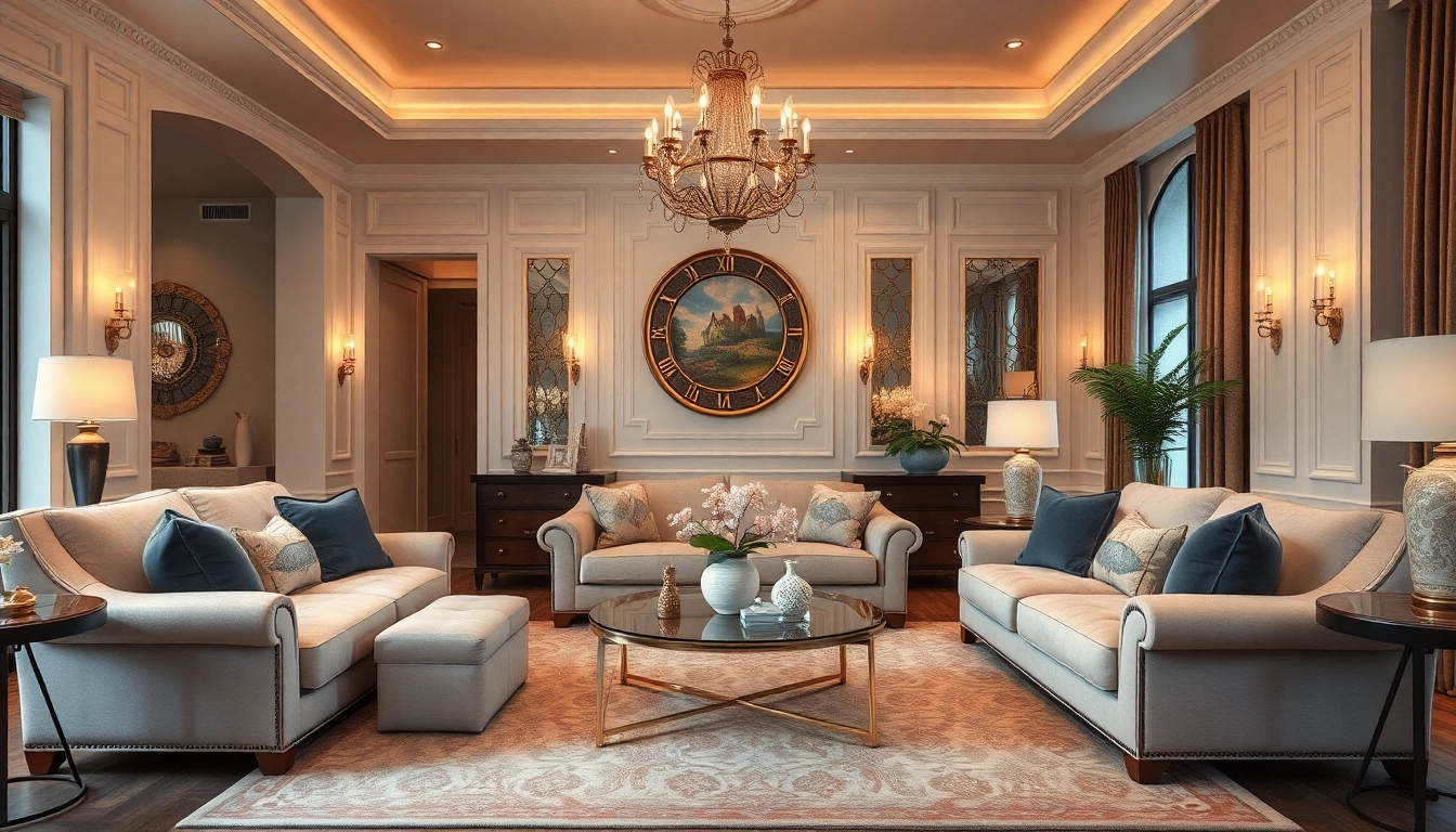 Luxury living room featuring plush furnishings and warm ambiance for ultimate comfort.