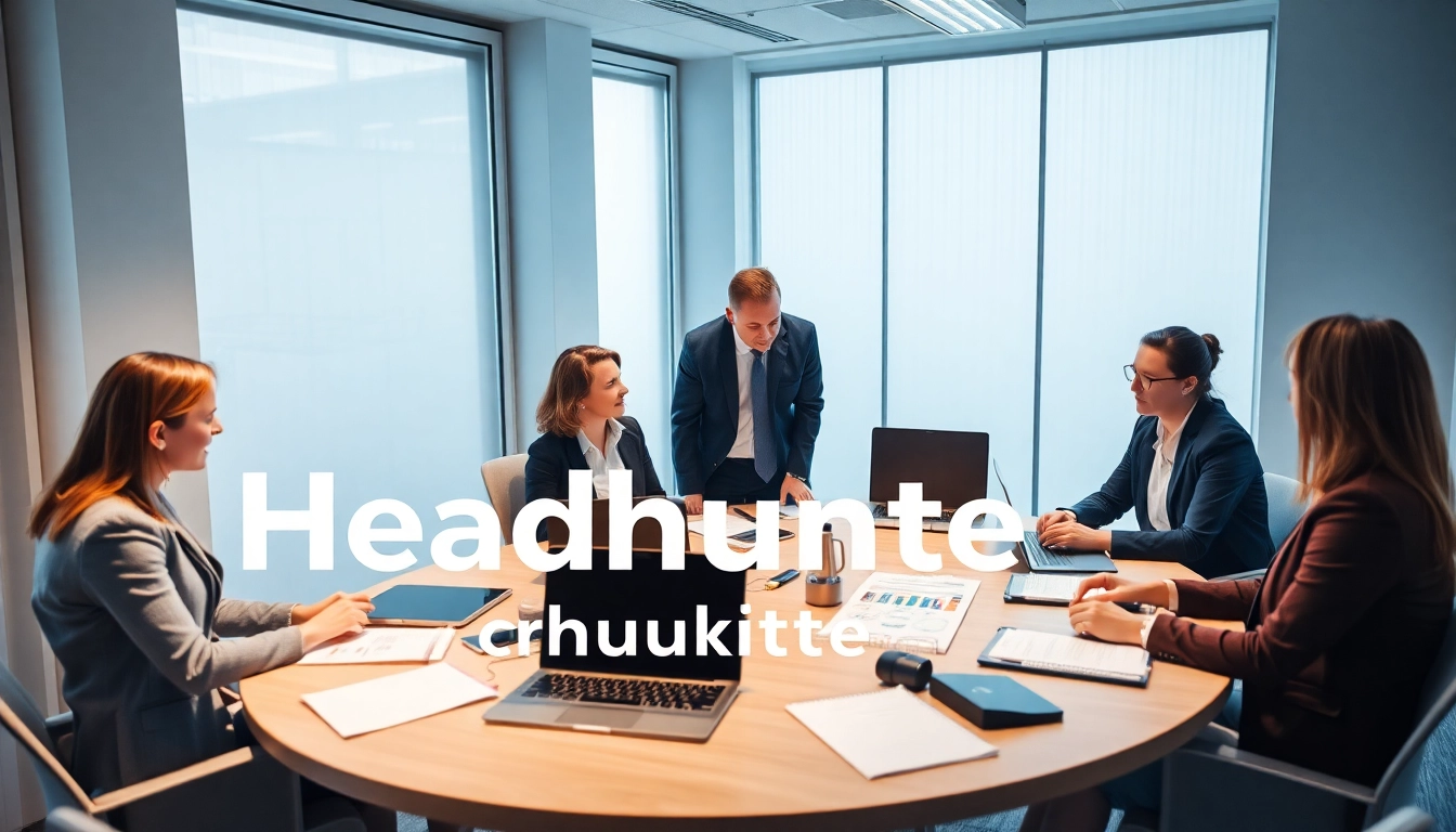 Headhunter Saarbrücken strategizing with professionals in a modern office.