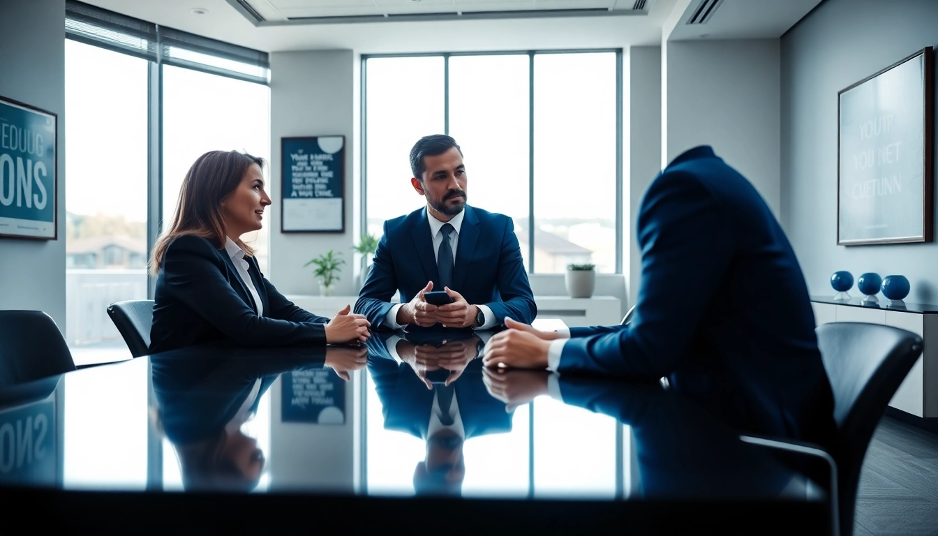 Headhunter Schweiz berät Klienten in einem modernen Büro mit hellem Licht und professioneller Atmosphäre.