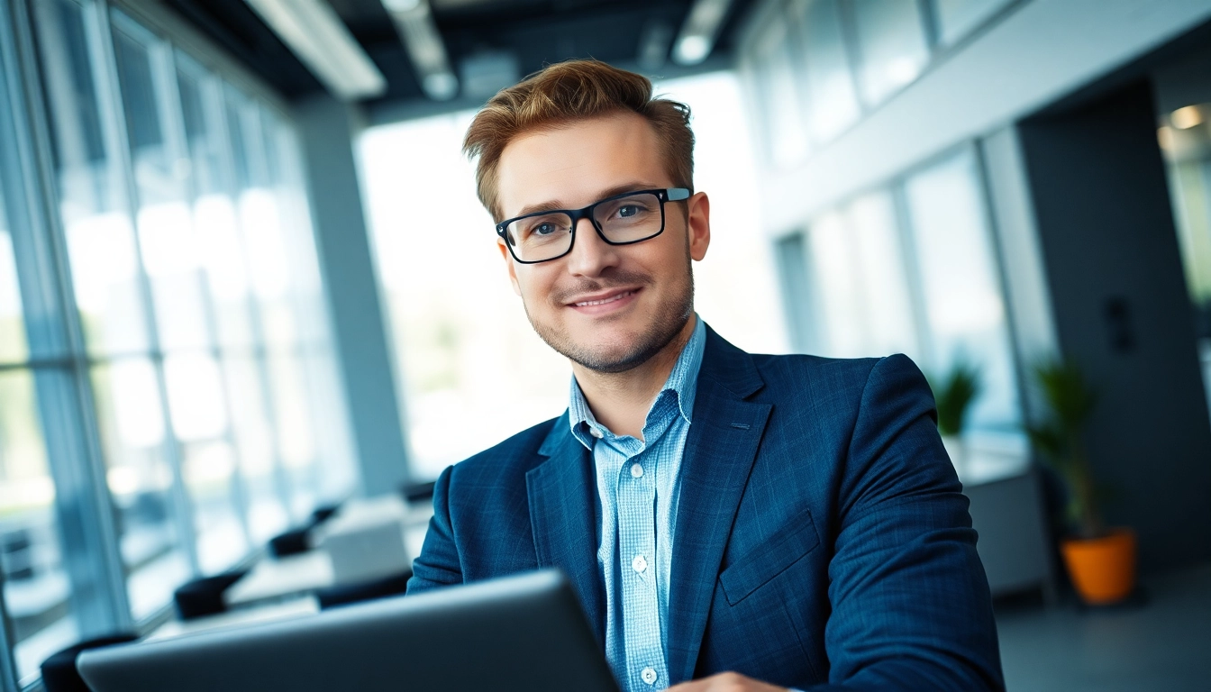 Top Unternehmensberatung: Fachmann berät Klienten in stilvollem Büro mit moderner Ausstattung.