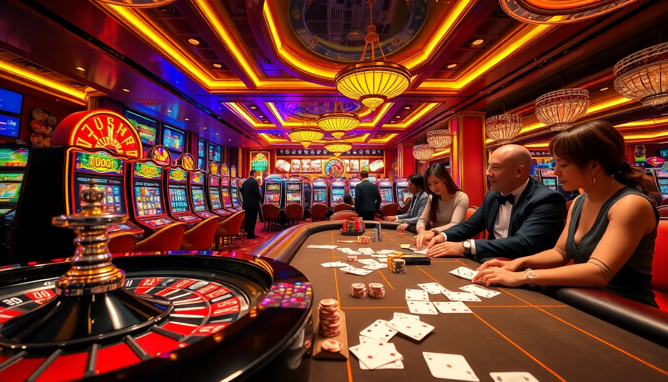 Experience the thrill of gambling at https://yo88.cash/ with an exciting casino scene featuring poker and roulette.