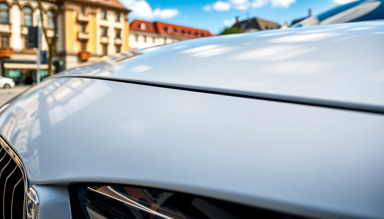 Applying Lackschutzfolie für Autos in München to safeguard against scratches and quality degradation.