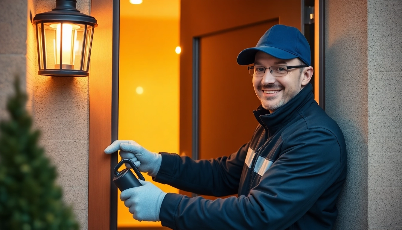 Der Schlüsseldienst Mannheim öffnet beschädigungsfrei eine Tür mit professionellem Werkzeug.