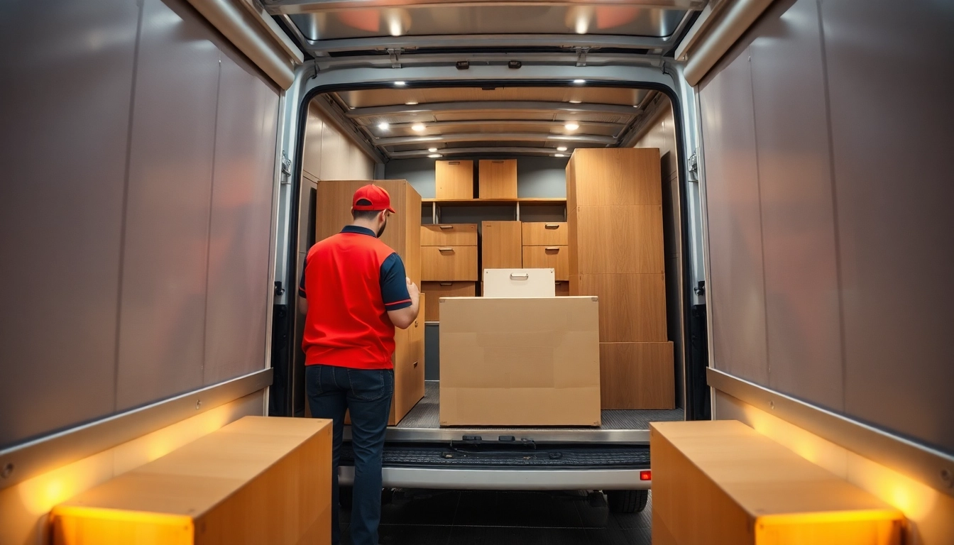 Umzugsunternehmen Wipperfürth transportiert Möbel professionell in einem Umzugswagen.