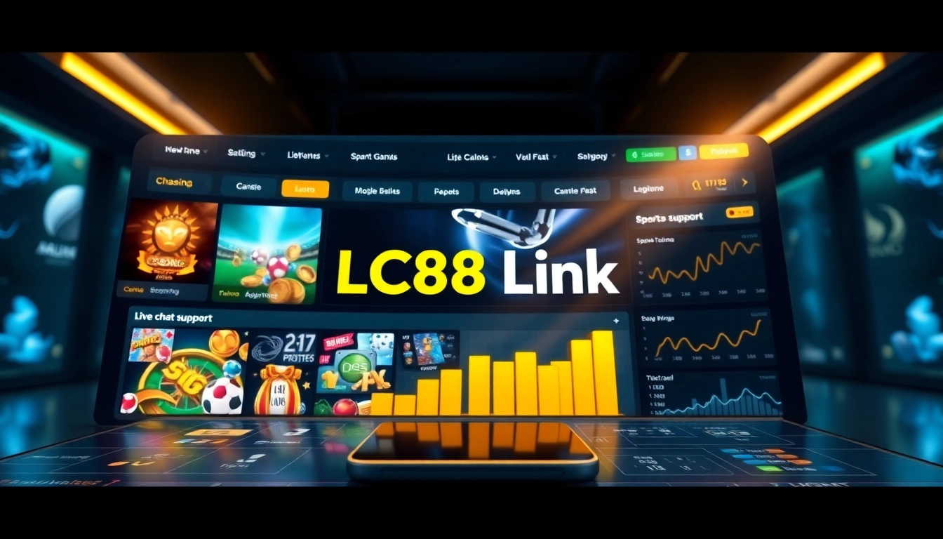 Dynamic LC88 Link online gambling interface showcasing diverse betting options.