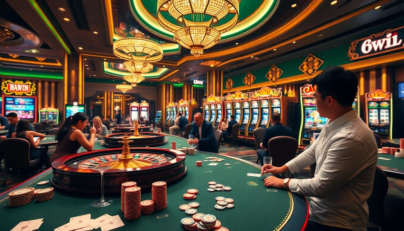 Experience the excitement of 68WIN at a luxurious casino table with vibrant gameplay.