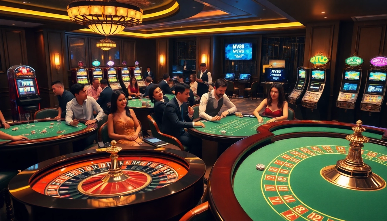 Experience thrilling gameplay at mv88 casino with vibrant tables and professional atmosphere.