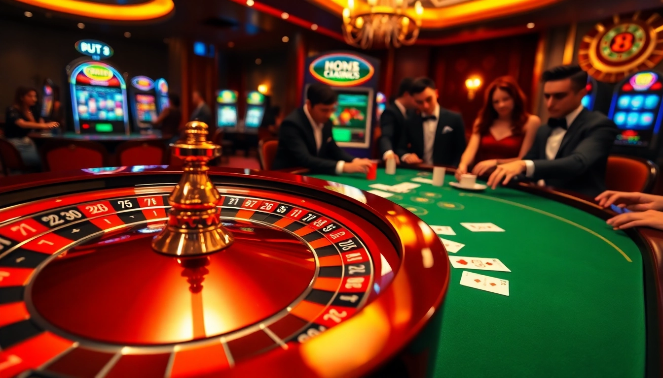 Hoạt động cá cược hấp dẫn tại https://luck8.com với người chơi roulette và poker đang tận hưởng cược cao.