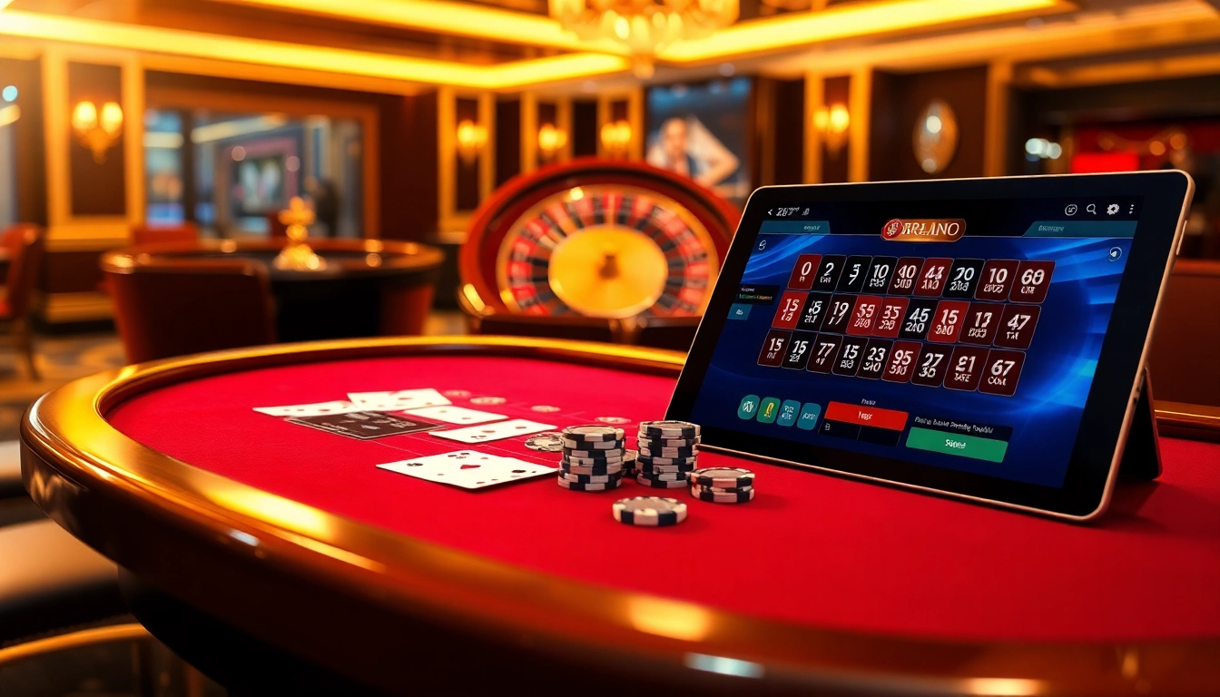 Engage with the thrilling atmosphere of https://88i8i.net/ featuring a plush blackjack table and a spinning roulette wheel.