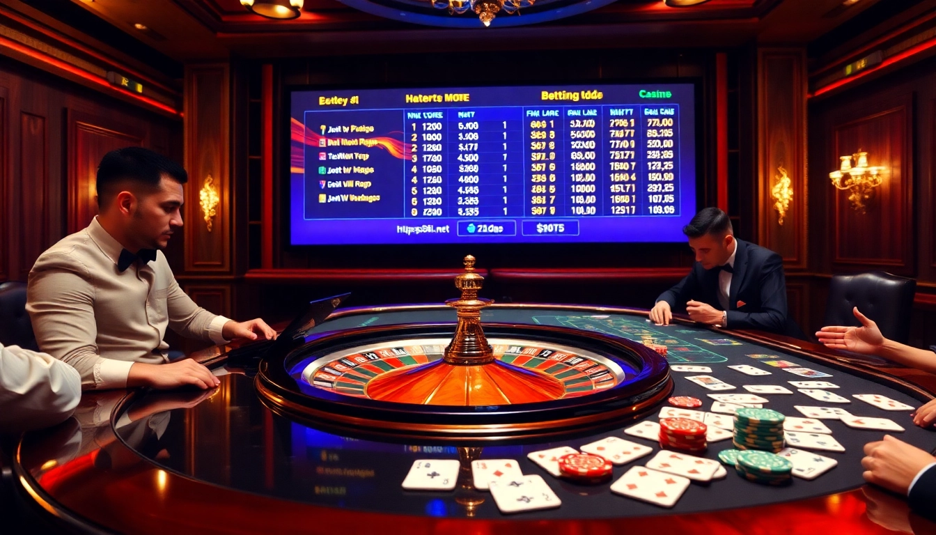 Play exciting casino games at https://88i8i.net/ with vibrant poker chips and a roulette wheel.